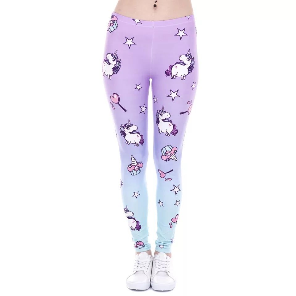 Girls unicorn leggings age 6-7 - Image 2