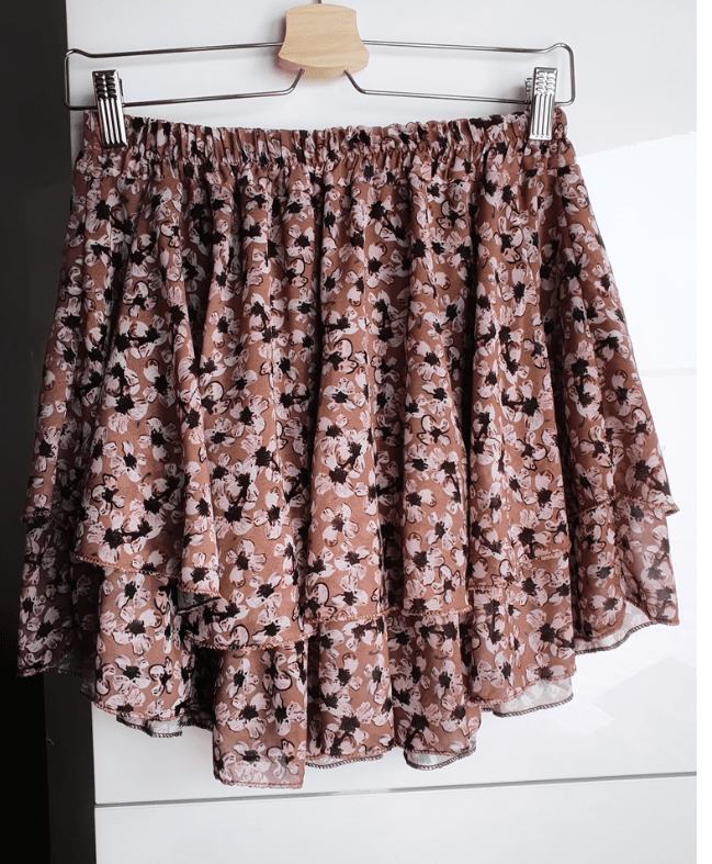 Print Tiered Frill Mini Skirt brown - Image 2