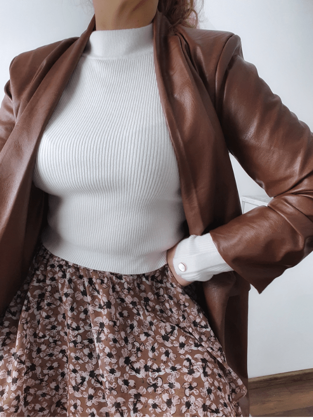 Print Tiered Frill Mini Skirt brown - Image 5