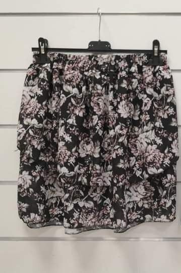 Print Tiered Frill Roses Mini Skirt - Image 3