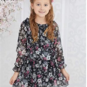 black dress with flower age 10-12