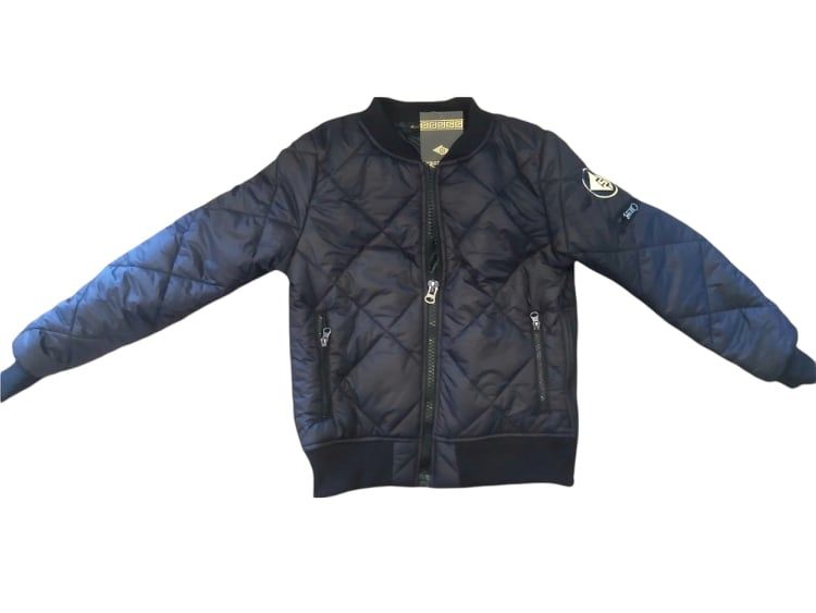 Women's black quilted short bomber jacket - Image 3