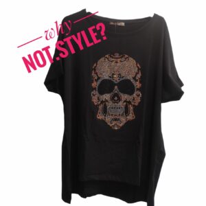 Blouse rhinestones with a skull 6-14