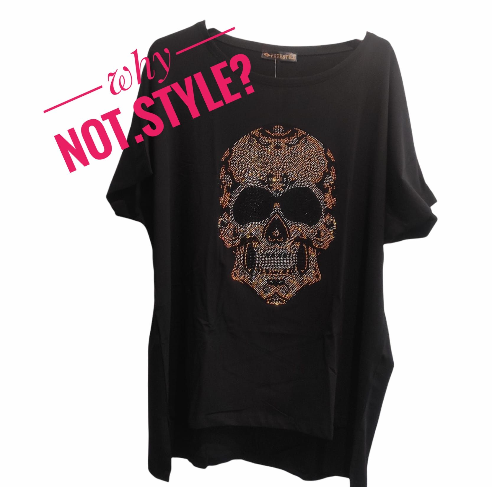 Blouse rhinestones with a skull 6-14