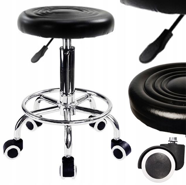 Cosmetic stool tattoo spa black