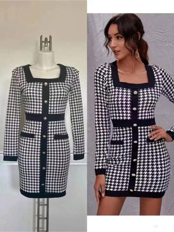 Business-style knitted dress S-M - Image 5