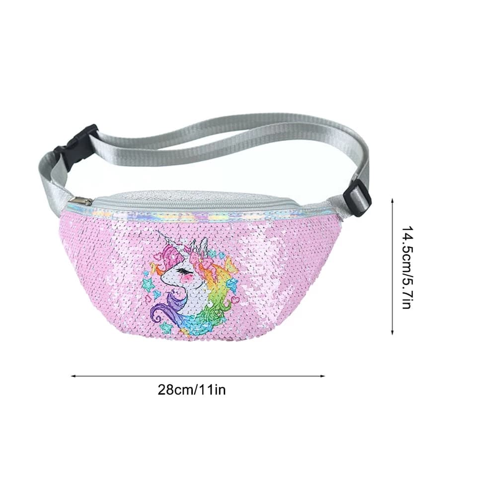 Kids waist bag unicorn sequins - Image 4