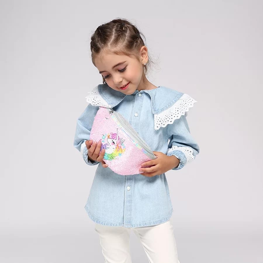 Kids waist bag unicorn sequins - Image 5
