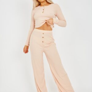 Buttons Ribbed Co-ord