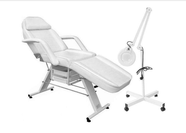 Beauty Bed With Drawers + Magnifier 5x 22w Led Lamp Tripod
