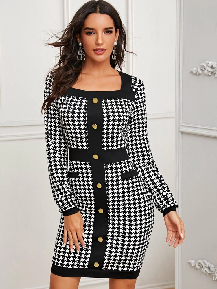Business-style knitted dress S-M - Image 8