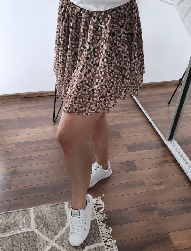 Print Tiered Frill Mini Skirt brown - Image 7