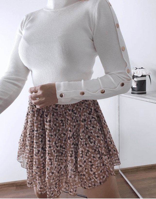 Print Tiered Frill Mini Skirt brown - Image 8