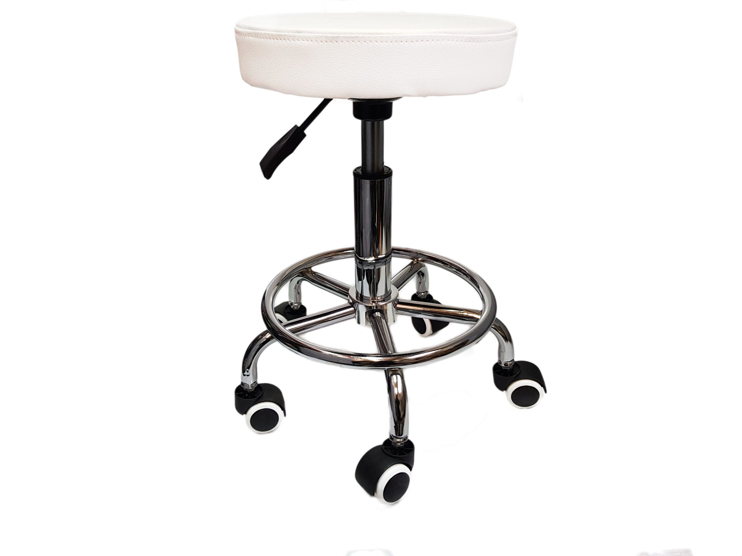 Beauty Bed With Drawers trolley shelf and stool white - Image 2