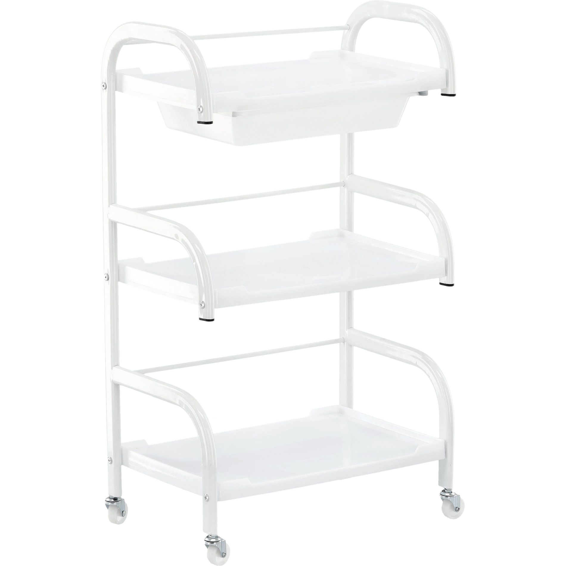 Beauty bed split white With Drawers plus trolley/shelf - Image 8