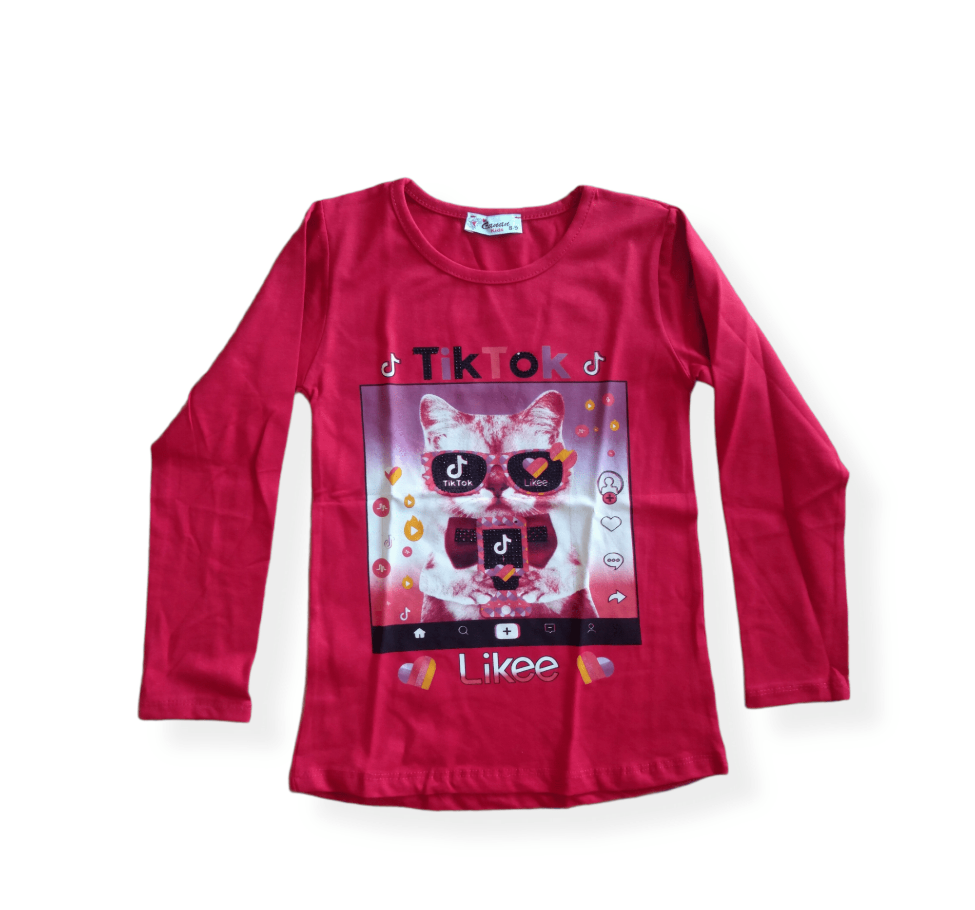 Blouse with kitty - Tik Tok glasses age 4-11 - Image 6