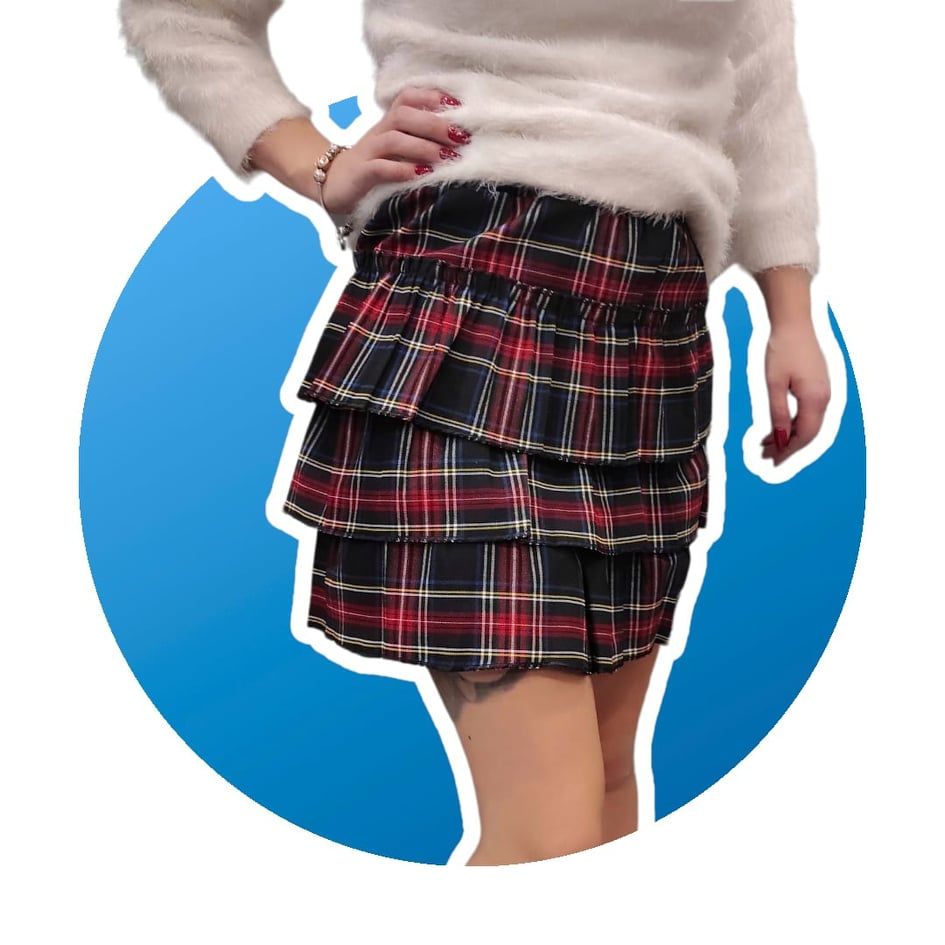 Plaid tartan skirt XS-M - Image 8