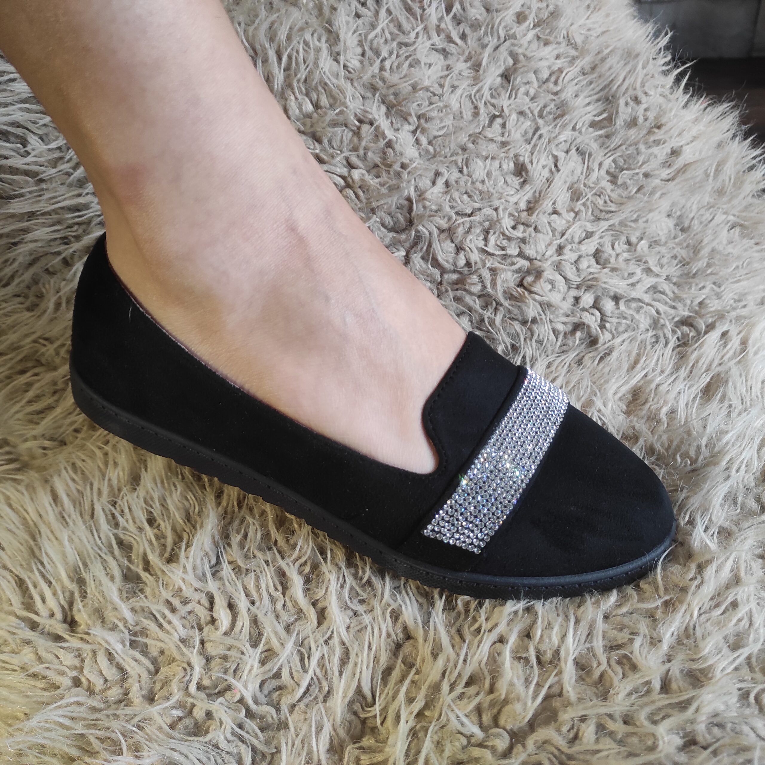 Black Suedette Loafers 3-8 - Image 2