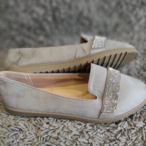 Gray Suedette Loafers 4-6