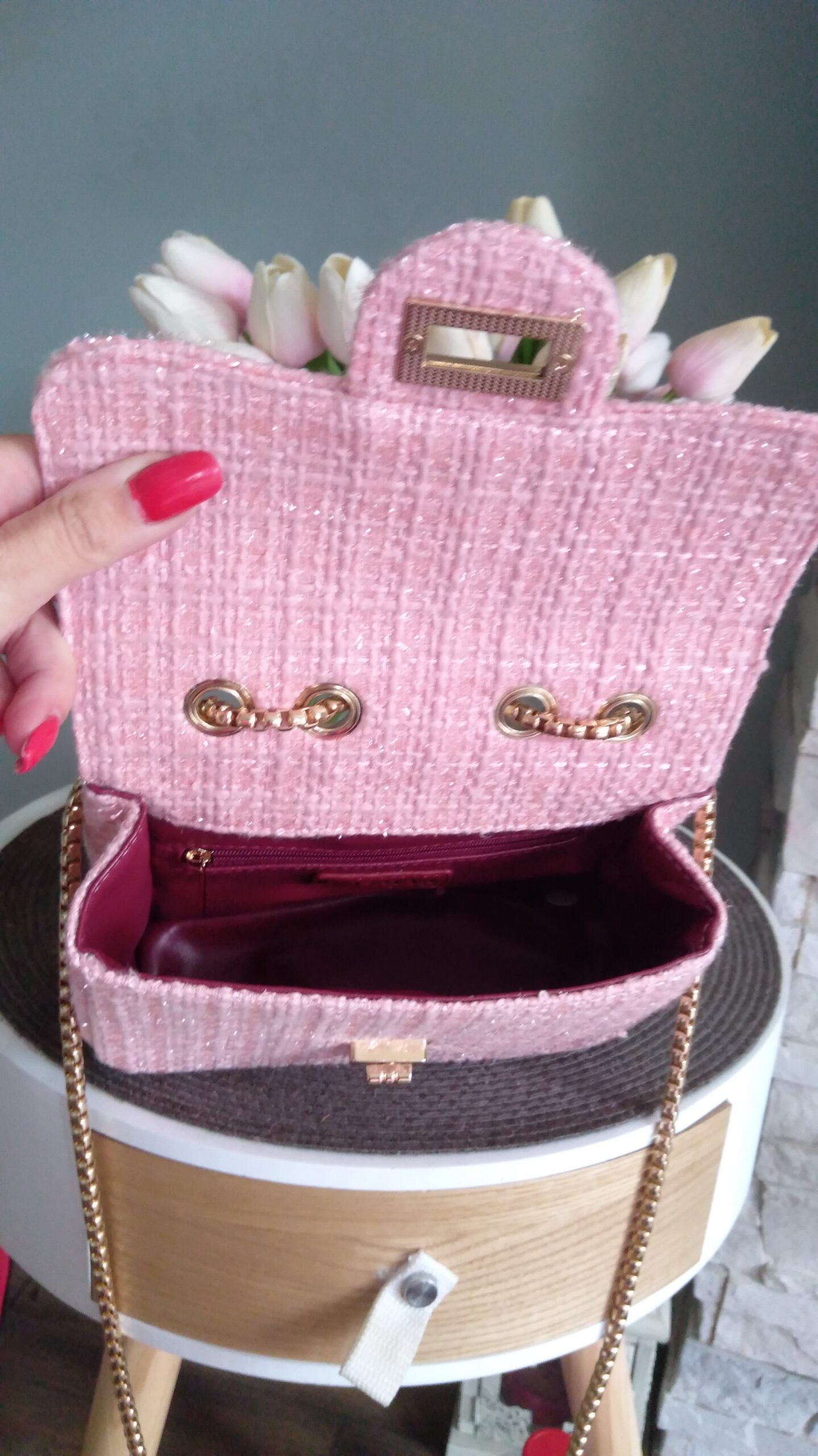 Elegant pink handbag - Image 5
