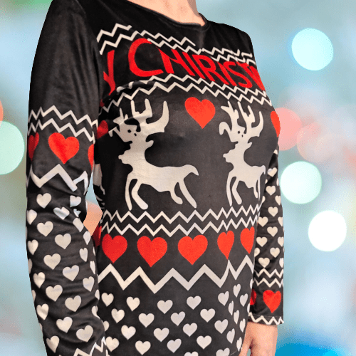 Christmas velor sweatshirt with reindeer - Image 5