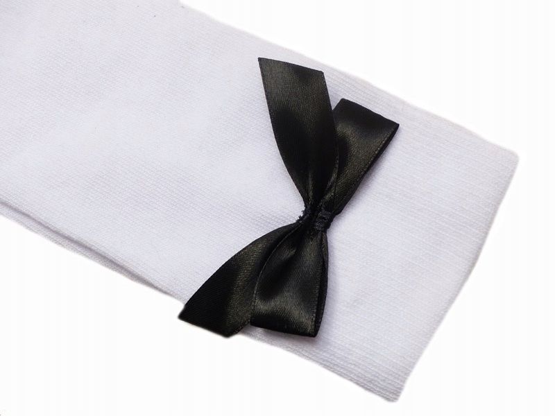 White children's knee socks with bow age 9-10 - Image 2