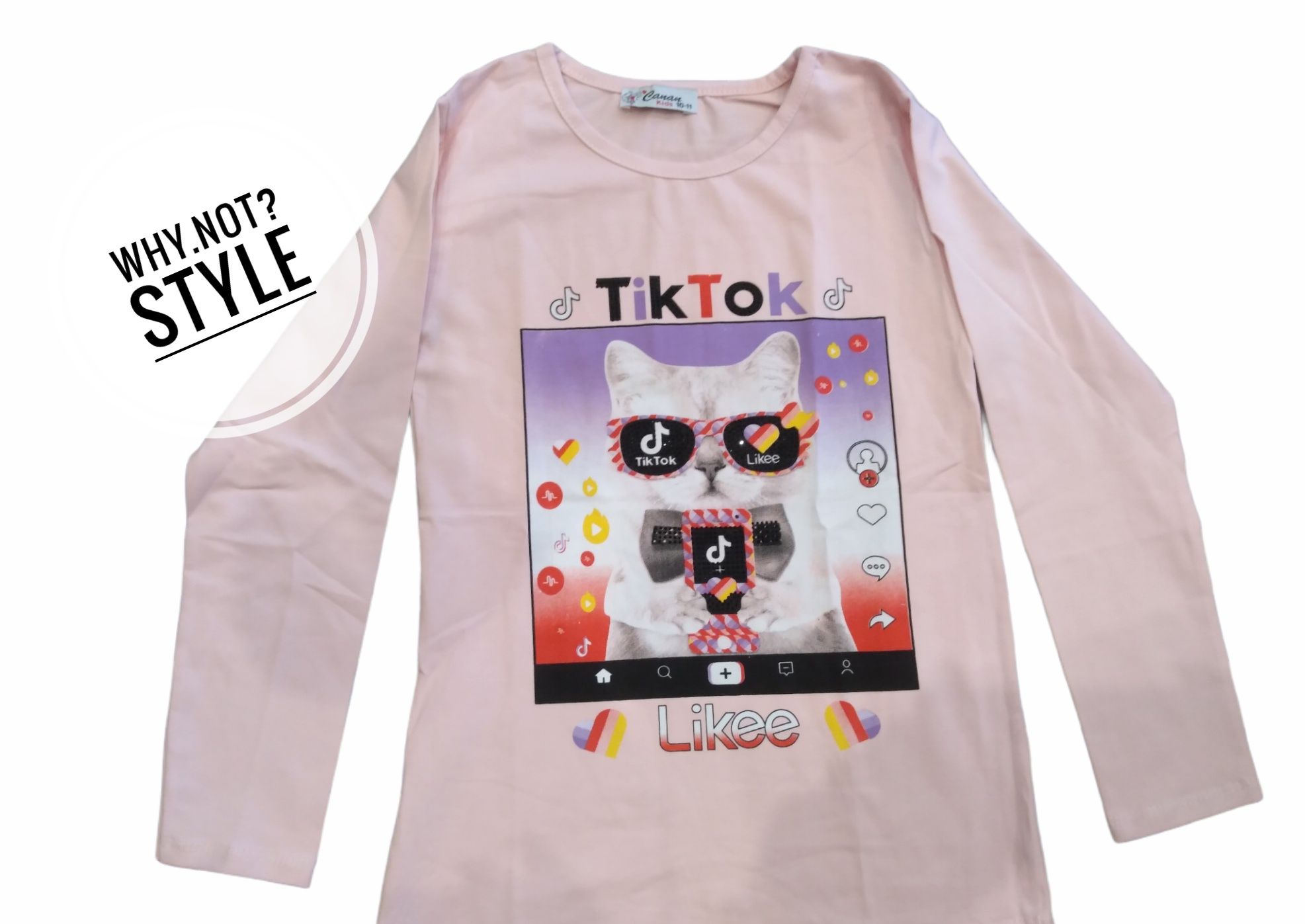 Blouse with kitty - Tik Tok glasses age 4-11 - Image 4