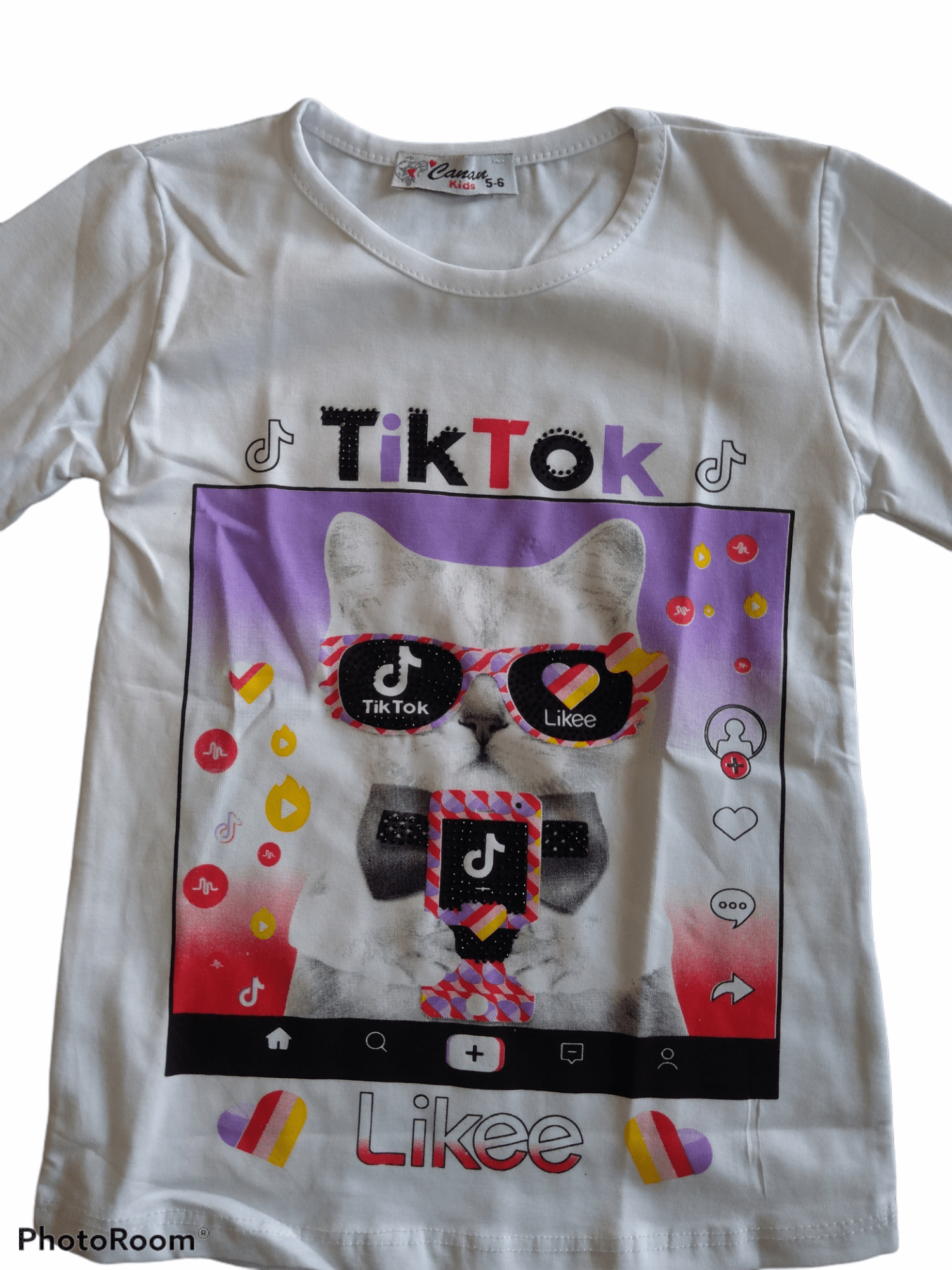 Blouse with kitty - Tik Tok glasses age 4-11 - Image 3