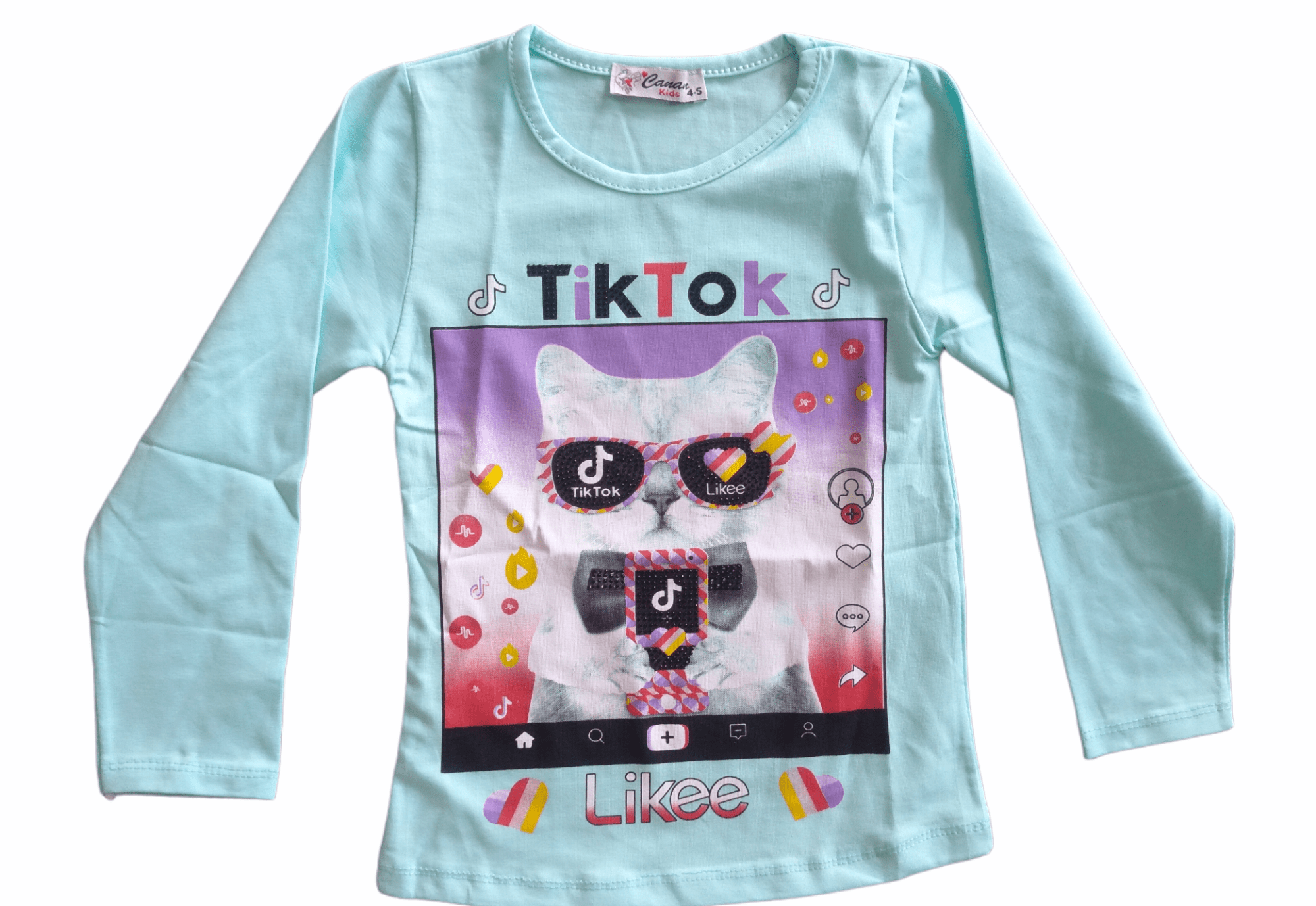 Blouse with kitty - Tik Tok glasses age 4-11 - Image 2