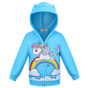 Girls' unicorn print hoodie
