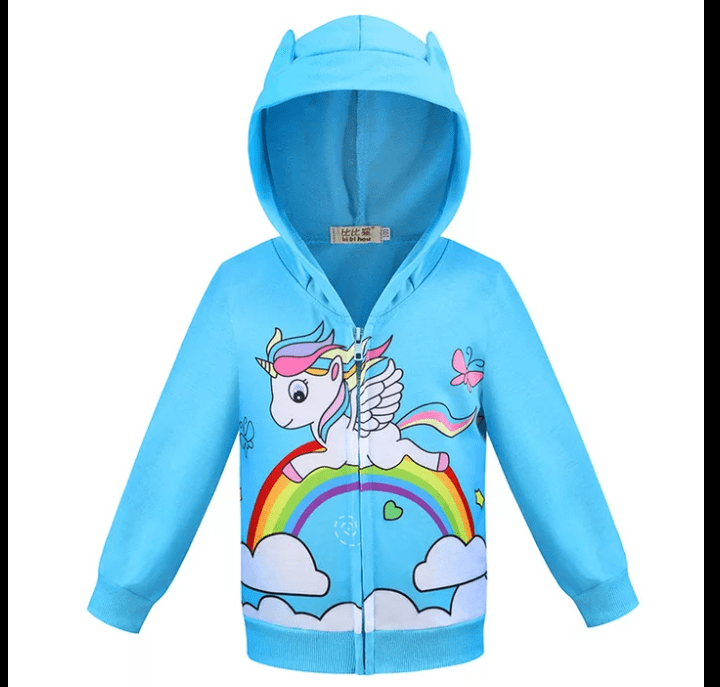 Girls' unicorn print hoodie