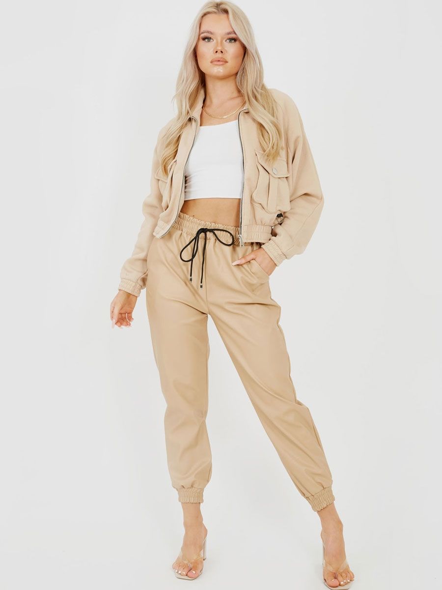 Faux Leather PU Jogger Trousers S,M,L