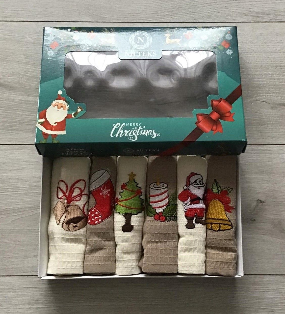 Set of Embroidered Kitchen Cloths 6 pcs. Christmas - Image 2