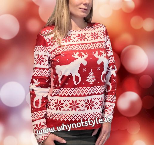 Christmas velor sweatshirt with reindeer - Image 4
