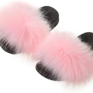 SOFT SLIPPERS WITH FUR PINK 3-6