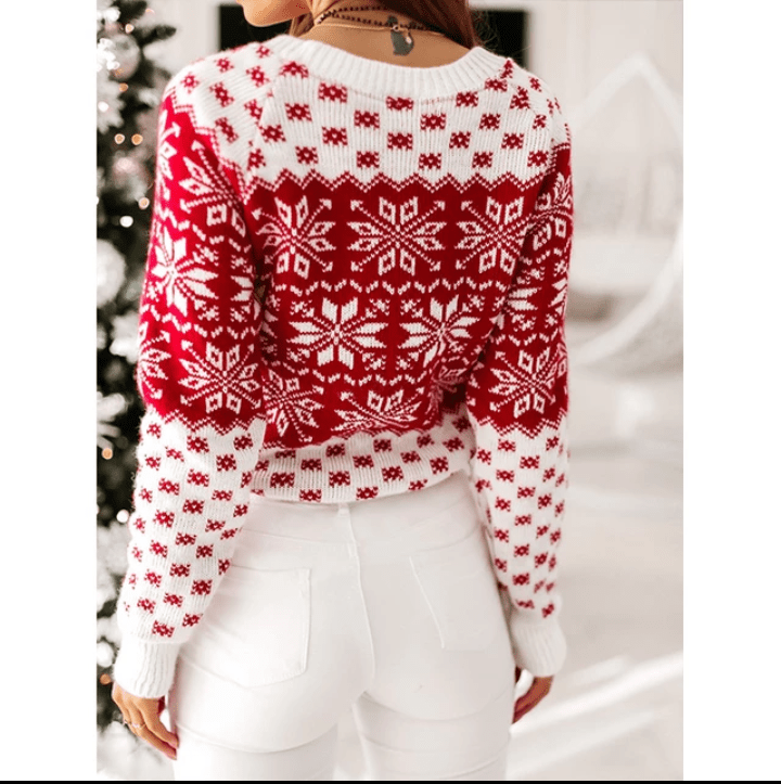 Women's Christmas sweater with snowflakes - Image 3