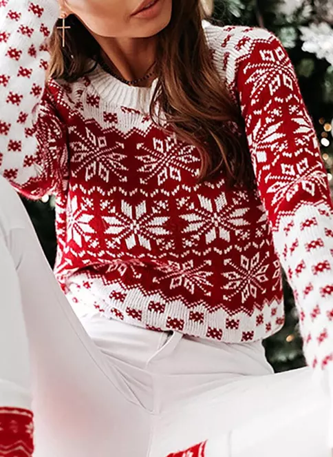 Women's Christmas sweater with snowflakes - Image 9