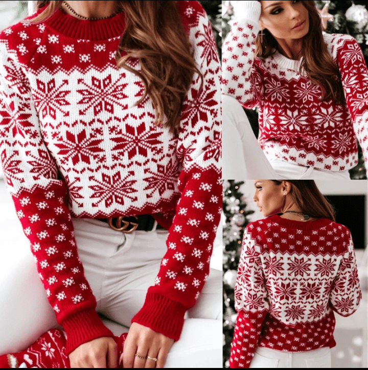 Women's Christmas sweater with snowflakes - Image 7