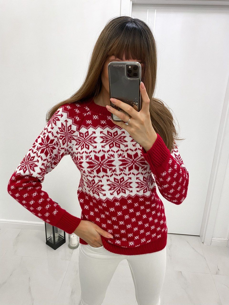 Women's Christmas sweater with snowflakes - Image 6