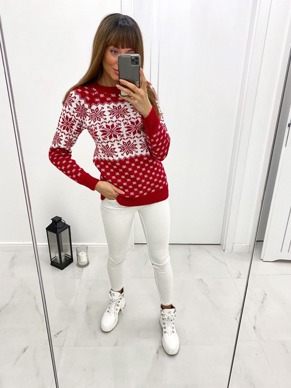 Women's Christmas sweater with snowflakes - Image 5