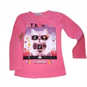 Blouse with kitty - Tik Tok glasses age 4-11