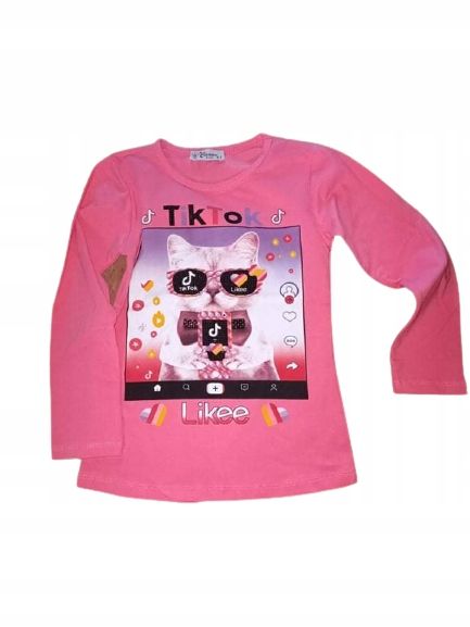 Blouse with kitty - Tik Tok glasses age 4-11