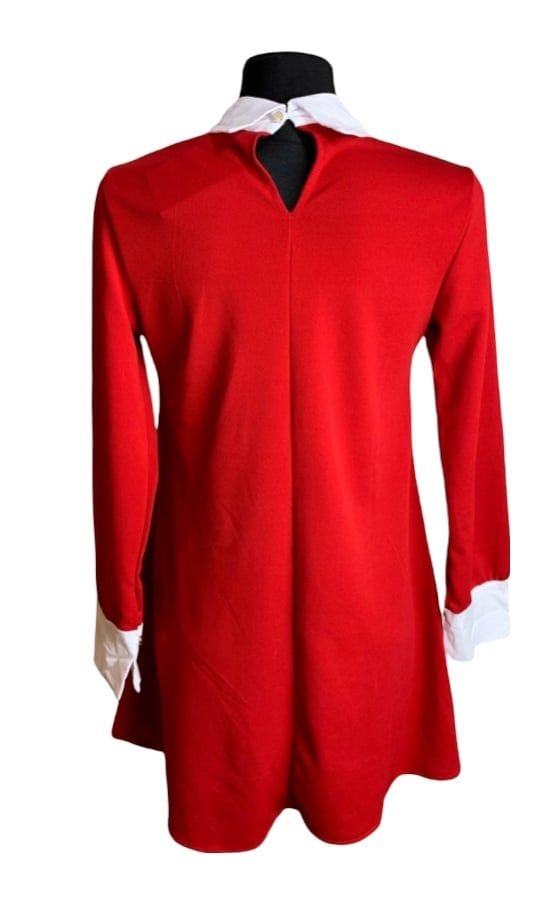 Dress Christmas White Classic Collar XS-M - Image 3