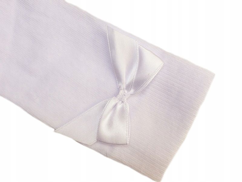 White children's knee socks with bow age 9-10 - Image 3