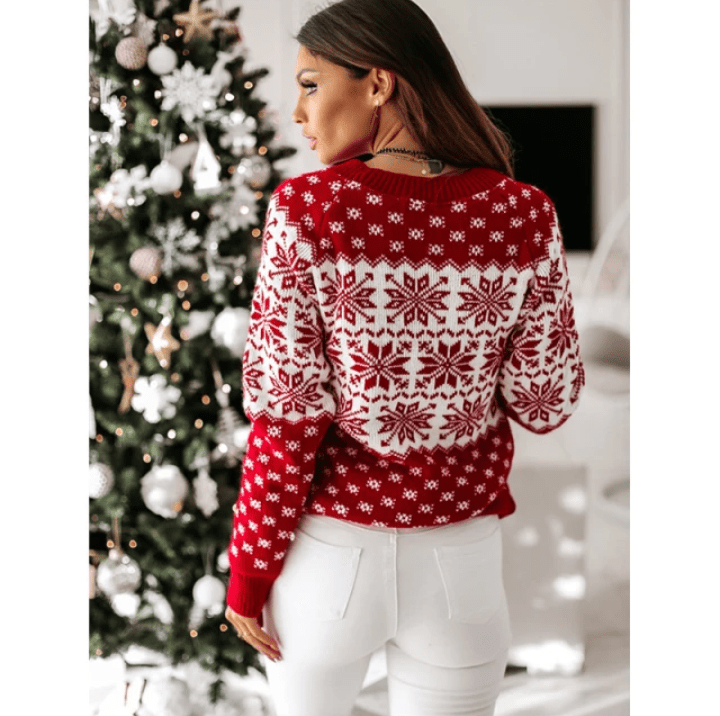 Women's Christmas sweater with snowflakes - Image 2