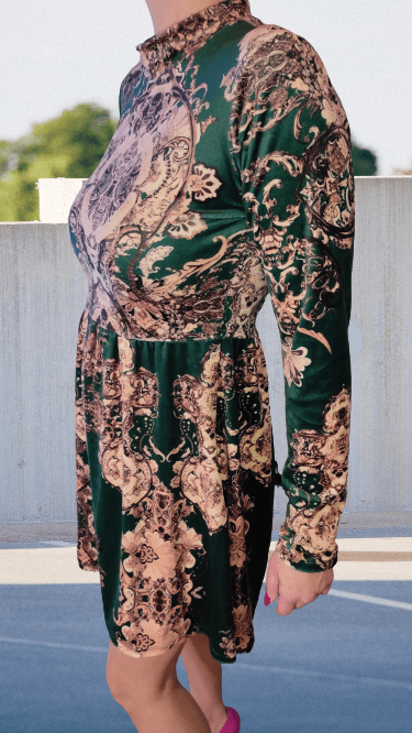 Patterned velor dress XS-M - Image 6
