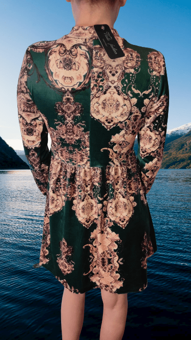 Patterned velor dress XS-M - Image 5