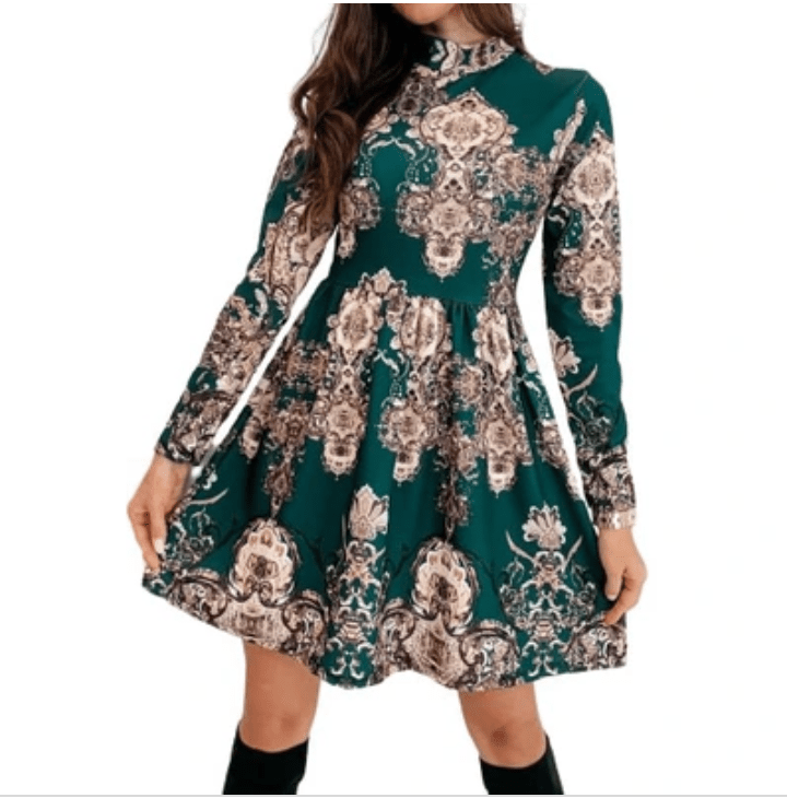 Patterned velor dress XS-M - Image 3