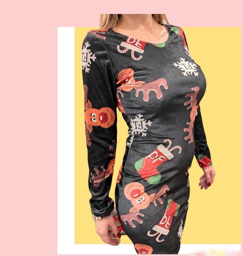 Classic Velor Mini Dress reindeers - Image 4