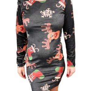 Classic Velor Mini Dress reindeers